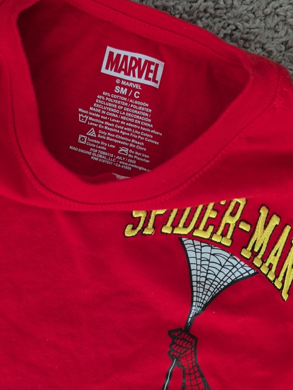 Marvel Spider-Man Red Boy's Tee Size S - Picture 2 of 3